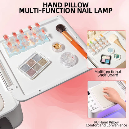 300W High-Power Nail Dryer Lamp with Hand Pillow – 63 LED UV Lamp for Press-On Nails & Gel Curing Machine
