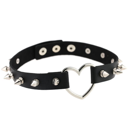 Harajuku Cosplay Rivet Star Punk Rock Gothic Collar — Sexy PU Leather Heart Cross Spike Choker Jewelry for Women