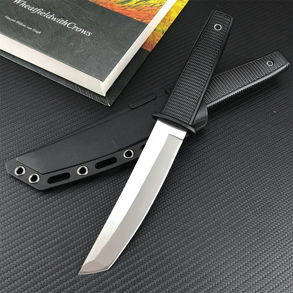 CS KOBUN Tactical Fixed Blade Knife – 8Cr13Mov Tanto Blade for Outdoor, Survival, Hunting & Self-Defense