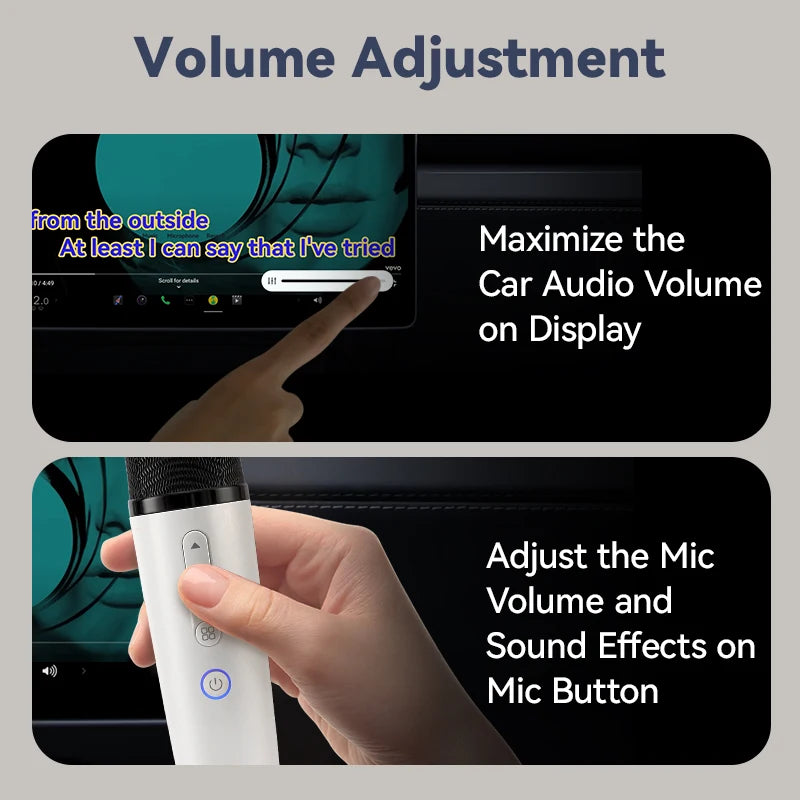 Tesla T1 Car Karaoke Microphone - Rechargeable Mic with USB-A & USB-C Receiver, Plug-and-Play Wireless Karaoke System
