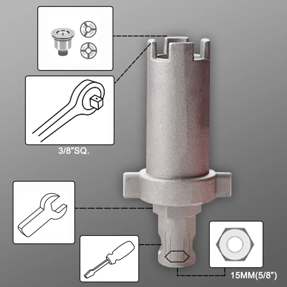 14-In-1 Sink Faucet Wrench - Plumbing Repair Tool with Double Head Handle, Spanner Tool Installer Ratchet Wrench Set for Bathroom