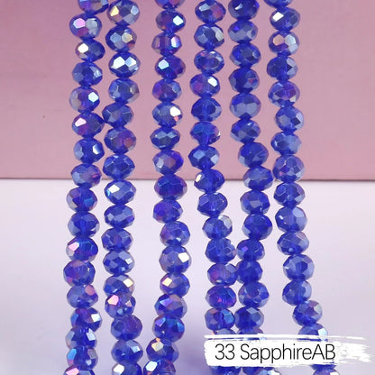 Austria Crystal Rondelle Beads - 2mm/4mm/6mm/8mm Faceted Glass Spacer Beads for DIY Jewelry & Bracelet Making
