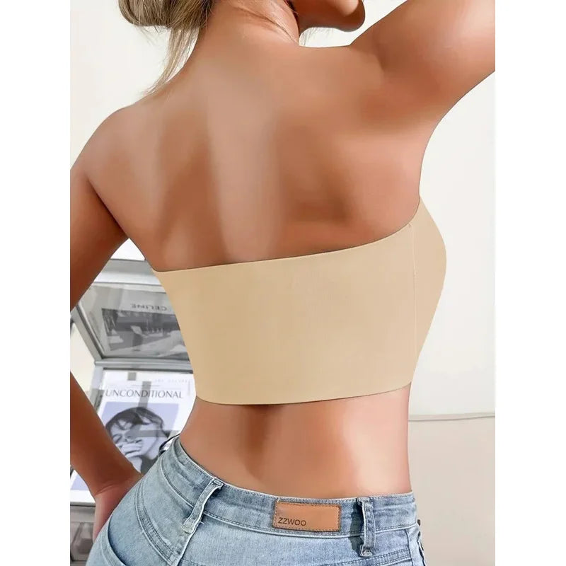 Women's Strapless Seamless Bra — No Padding, Front Button Comfortable Smooth Underwear