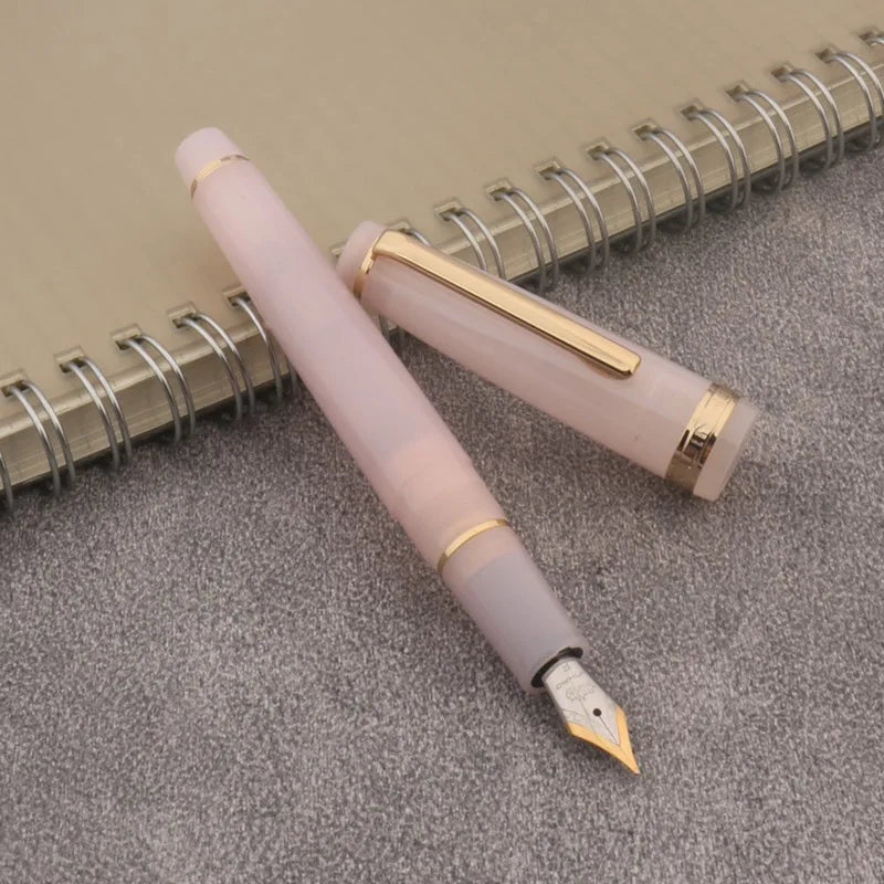 JINHAO 82 Transparent Fountain Pen — Spin Golden EF/F/M Nib, Ink Pen for Business, Office & School Supplies