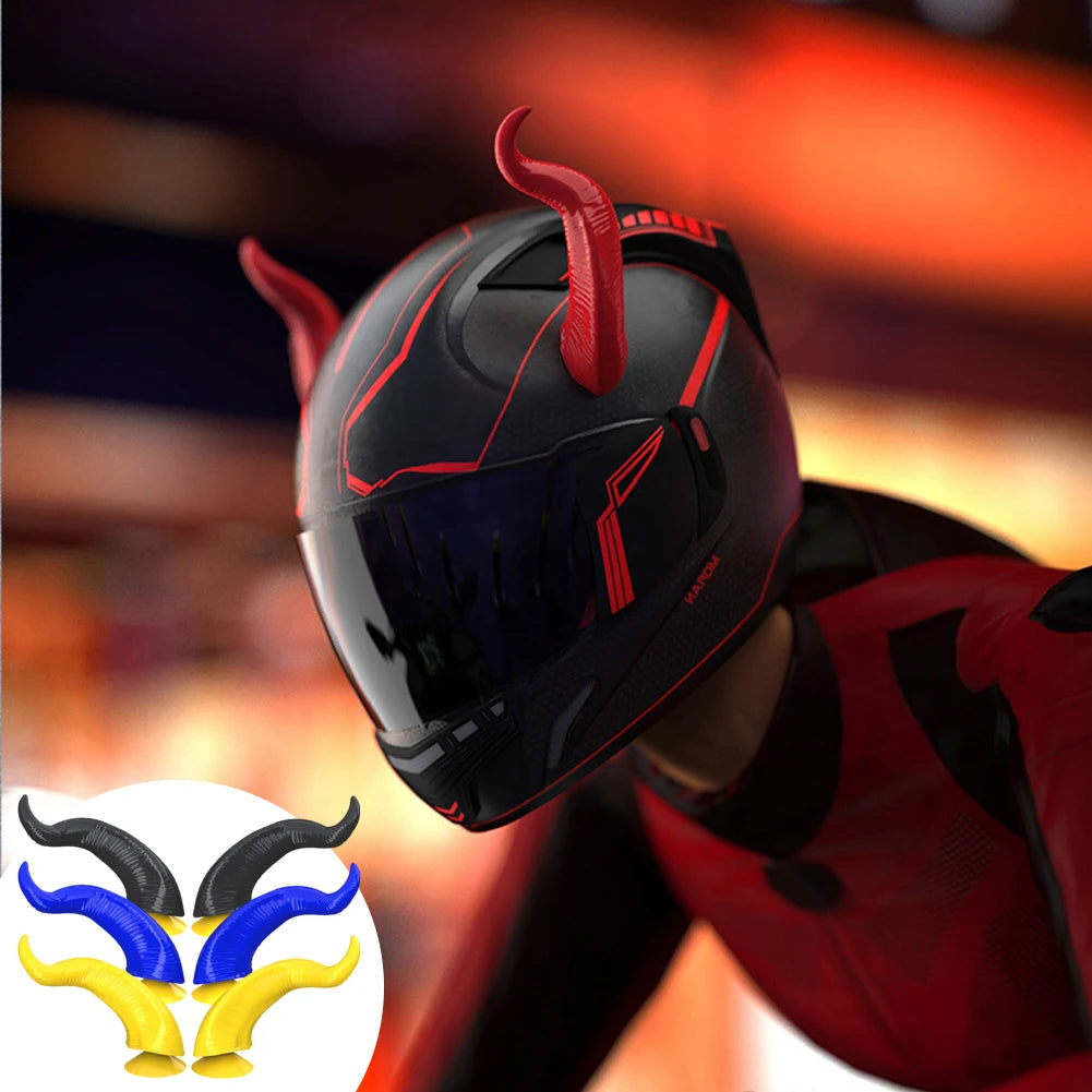 2Pcs Motorcycle Helmet Devil Horns – Stylish Motorbike Helmet Accessories with Suction Cups
