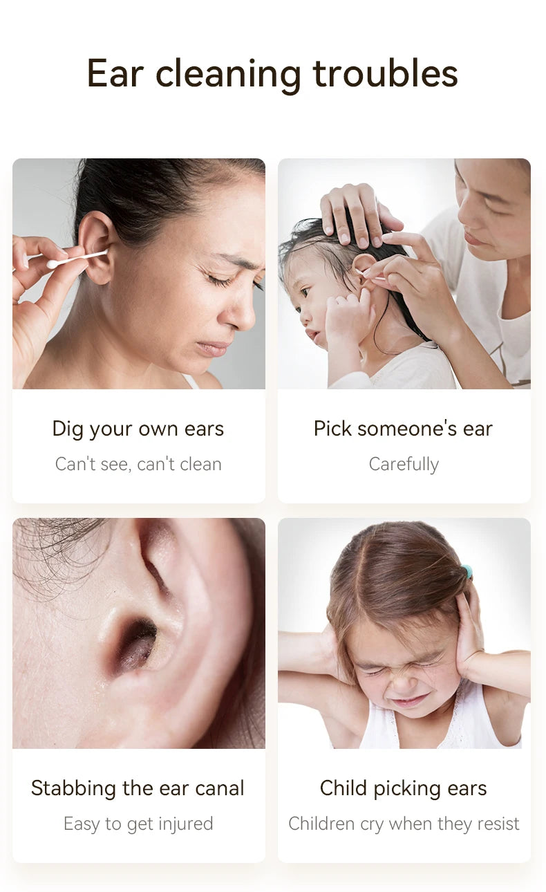 Ear Wax Removal Tool with 8M HD Camera – Ear Cleaner Endoscope with 6 LED Lights, Ear Cleaning Kit for Adults & Children