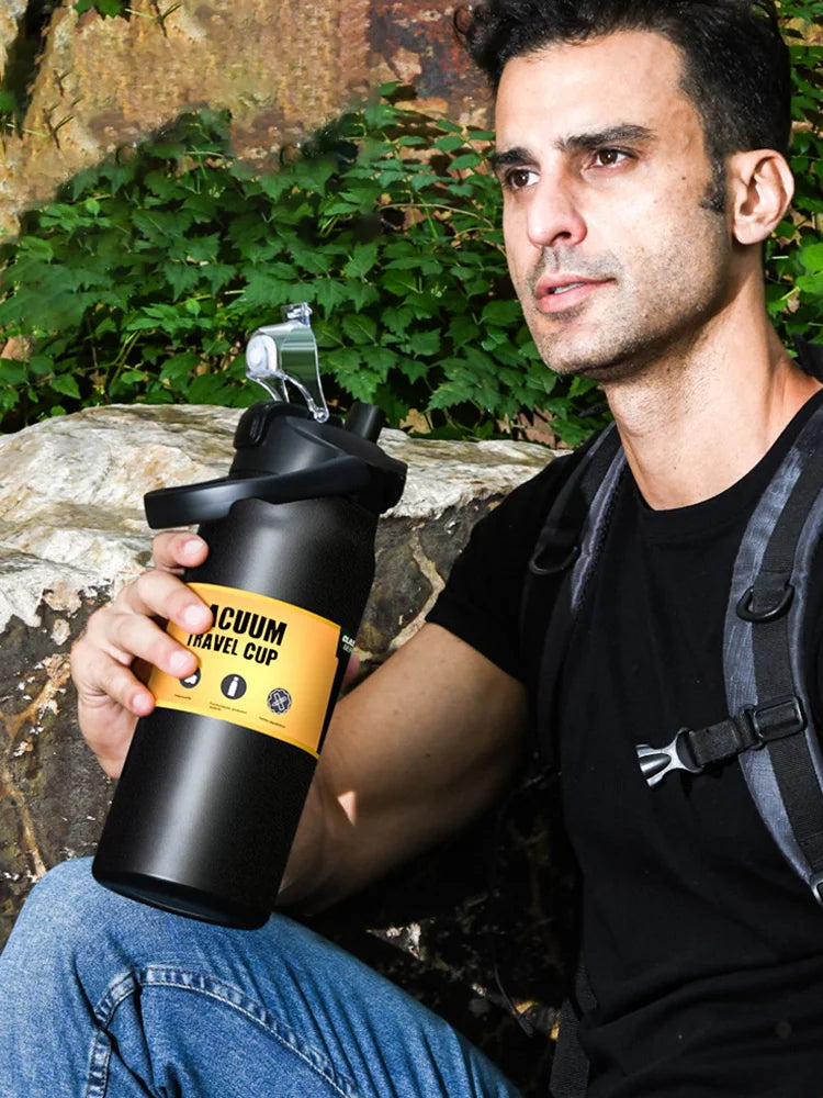 Outdoor Thermos – 304 Stainless Steel Thermal Mug, Vacuum Flask for Hot & Cold Drinks, Sports Water Bottle with Straw