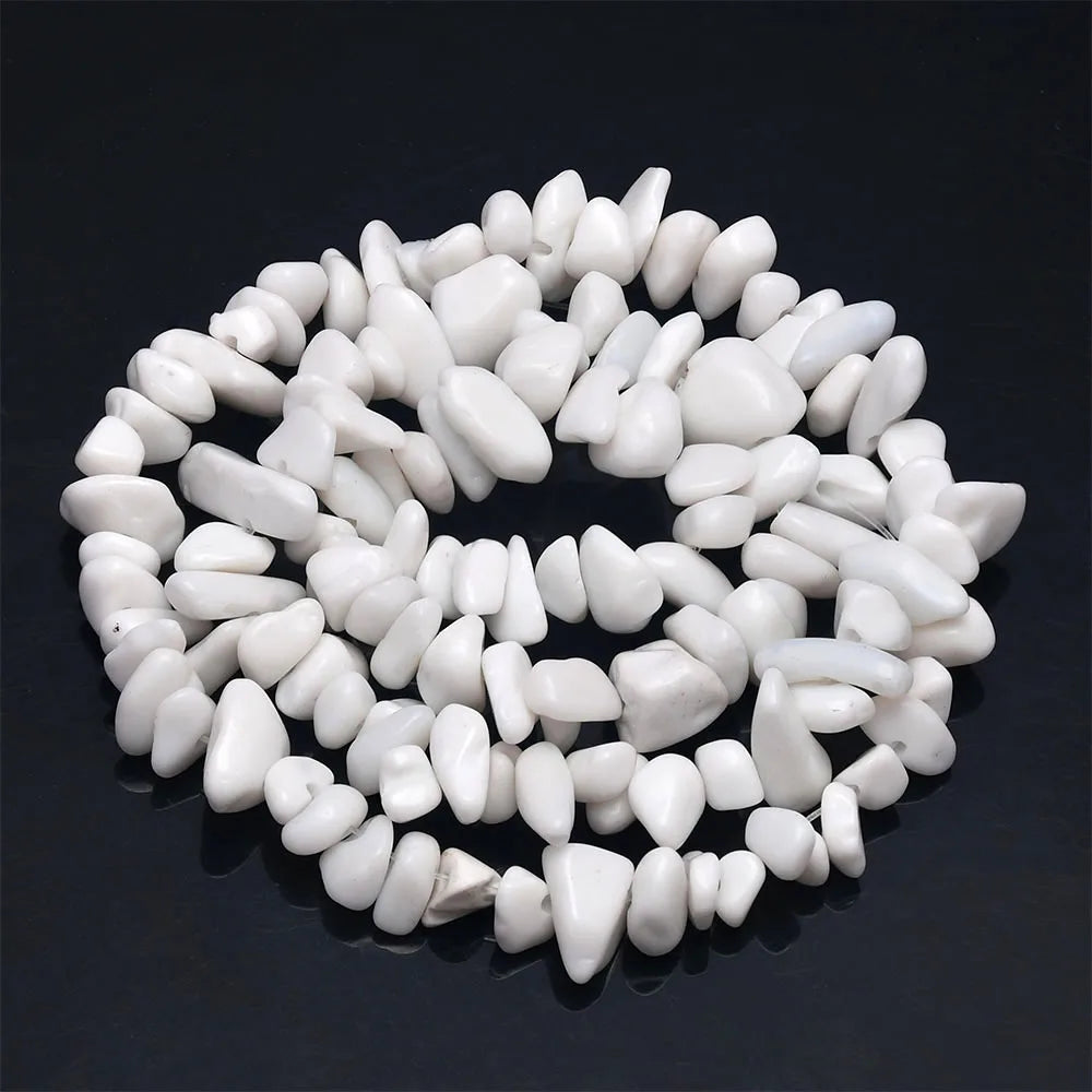 16 Inch Natural Stone Chip Beads - 5-8mm Irregular Crystal Agate Gravel Beads for DIY Bracelets & Jewelry Making