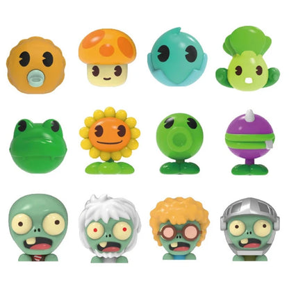 Plants vs Zombies Q Version Mini Figures – Random 4-Style Plant & Zombie Toys for Collection