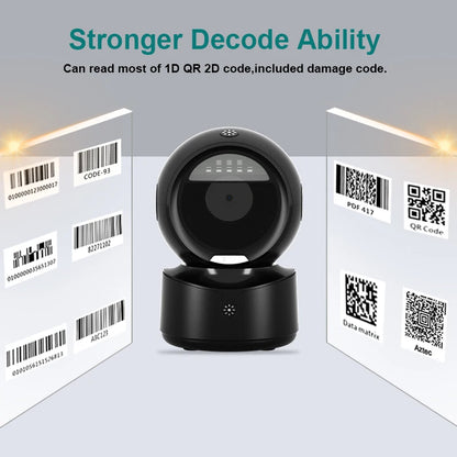 NETUM Desktop 2D QR Barcode Scanner – Hands-Free Omnidirectional USB Reader for 1D/2D & Screen Barcode Scanning (A5 Size)