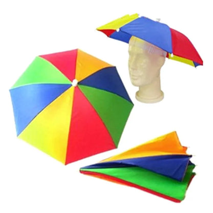 Foldable Outdoor Umbrella Hat: Sun Cap Headwear for Women and Men - Perfect for Fishing, Camping, and Beach