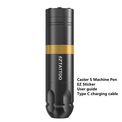 EZ Caster Wireless Rotary Tattoo Machine Pen – Battery Powered with 1500mAh Portable Power Pack and LED Display
