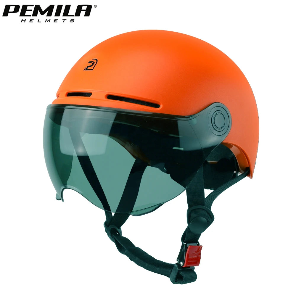 PEMILA Full Edge Wrap Cycling Helmet – MTB & Road Bike Helmet with Goggles, Ear Protection, for E-Bike & Bicycle