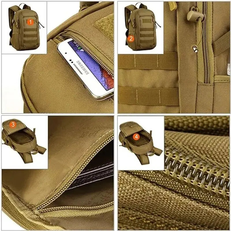 15L Waterproof Military Tactical Backpack | Outdoor Sport Camping Rucksack | Trekking, Fishing, Hunting Bag