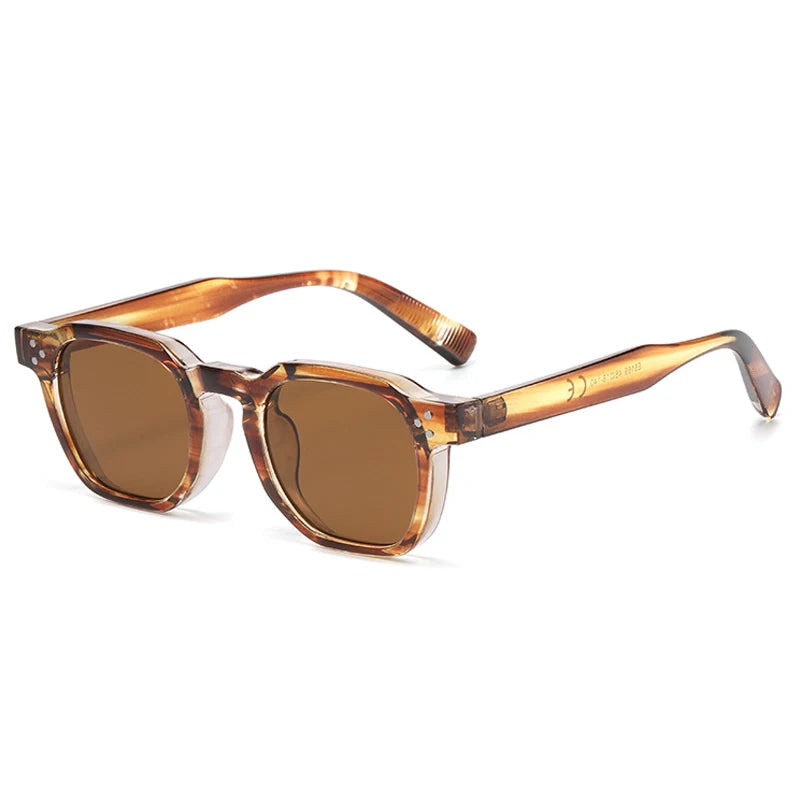 JNPCXI Vintage Rivet Oval Sunglasses – Fashion Leopard Frame Luxury Eyewear for Men & Women, Anti Blue Light Glasses