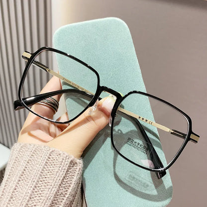 Trendy Reading Glasses for Women — Anti Blue Light Presbyopia Eyewear, High-Definition Transparent Frame, Unisex Eyeglasses