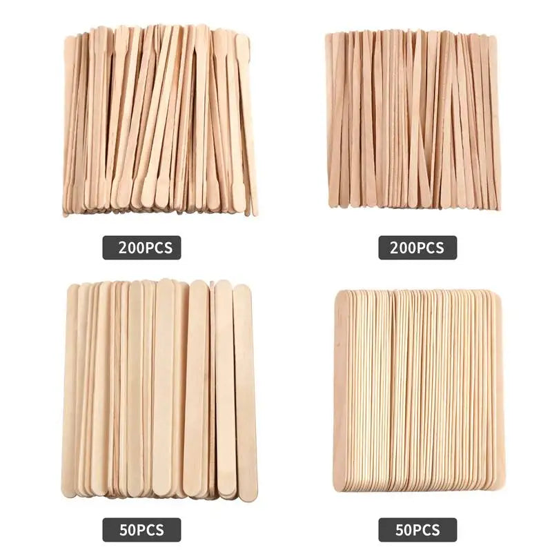 500PCS Disposable Wooden Wax Sticks – Hair Removal Spatula for Face, Eyebrows & Body Waxing, Beauty Tool