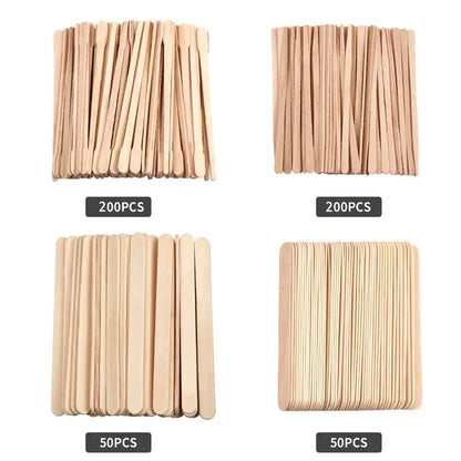500PCS Disposable Wooden Wax Sticks – Hair Removal Spatula for Face, Eyebrows & Body Waxing, Beauty Tool