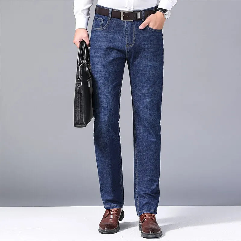 Men’s Classic Black Jeans — Soft Biker Denim Pants Jean Homme Pantalones Hombre Masculino Overalls, Sizes 32-38