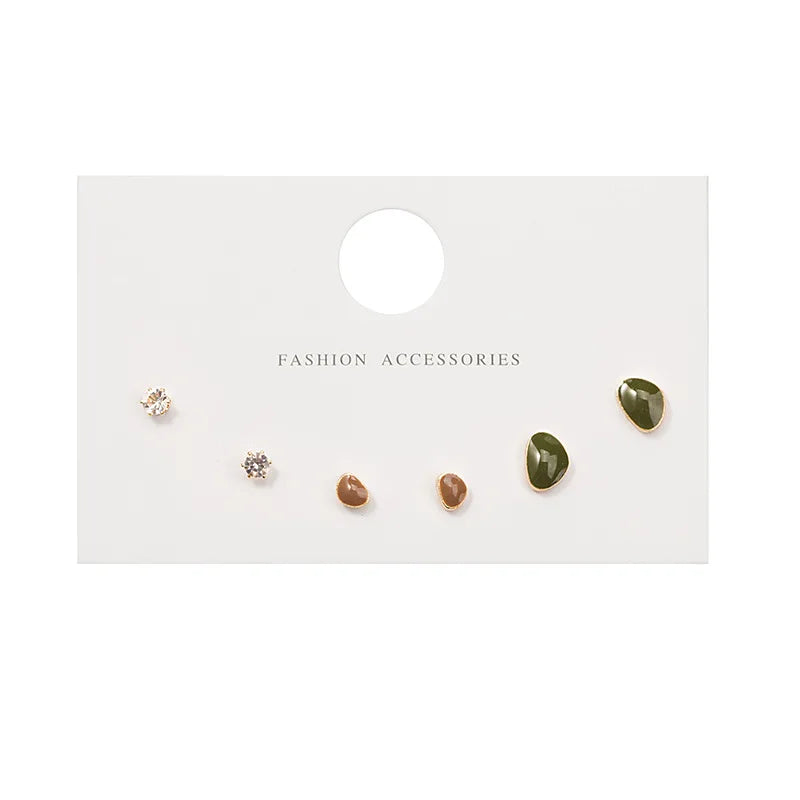 New S925 Silver Needle Stud Earrings Set – Simple & Cute Mini Earrings for Women & Girls, Exquisite Jewelry Gift