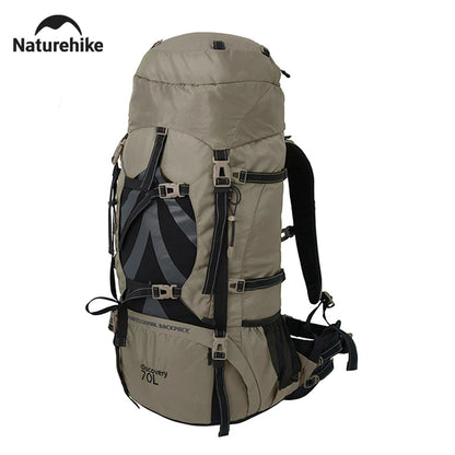 Naturehike 70L Camping Backpack — Large Capacity Ergonomic Hiking & Trekking Bag for Men with Rain Cover
