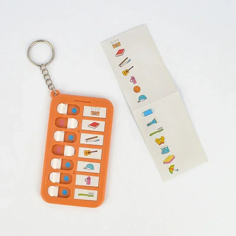 Kids Self-Discipline Checklist Memo Board – Daily Planner To-Do List with Detachable Keychain, Korean Stationery Task Board