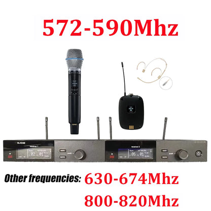 SLXD Wireless Microphone System – 500/600/800MHz 4-Pin Headset with KSM8/Beta58, Professional Audio for Stage & Karaoke