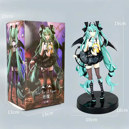 Anime Little Devil Hatsune Miku PVC Model – Handmade Dark Angel Raccoon Chuyin Collectible Ornament