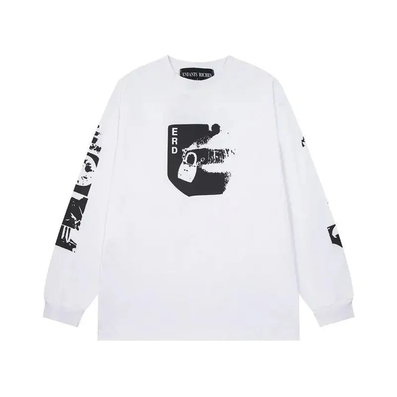Washed Casual Hoodie Sweatshirt — Unisex Loose-Fit Street Style Crew Neck with Lip Print Letter Design, Vintage Comfortable Top