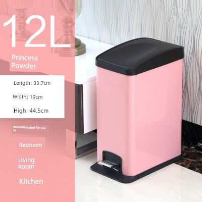 Stainless Steel Pedal Trash Can – Large Home & Living Room Trash Bin with Lid, Nordic Style Bathroom Waste Bin