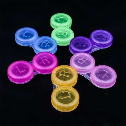 Colorful Clear Contact Lens Case Travel Kit – Portable Soak Storage Holder Container (Random Color)