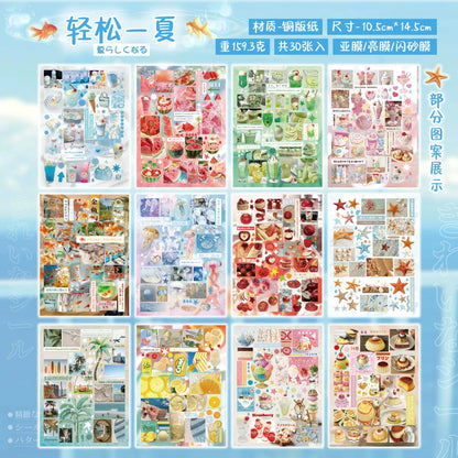 30Pcs Cute Die-Cut Sticker Book - Aesthetic DIY Scrapbook, Phone Case & Stationery Decoration Supplies