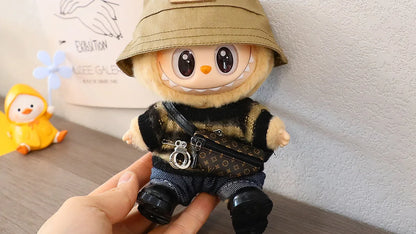 Labubu 15-17cm Blind Box Keychain Doll Outfit – Sweater & Glasses Accessory Set