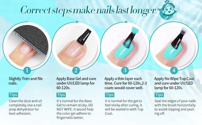BORN PRETTY 7ml 6Pcs Soda Ice Jelly Gel Nail Polish Set - Gorgeous Full Coverage, Semi-Permanent Soak Off UV Gel Varnish