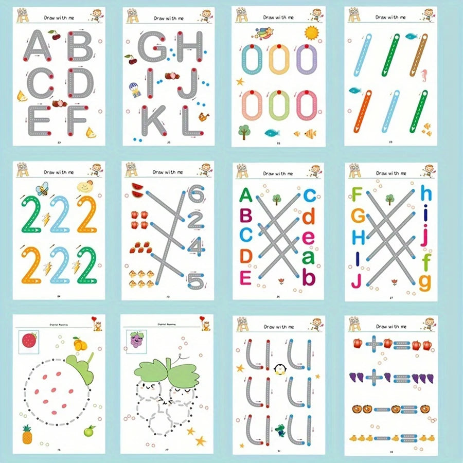34-Page Reusable Magic Tracing Workbook - Educational Drawing & Pen Control Practice Set