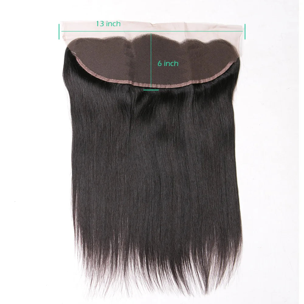 24 26 Inch Straight Lace Frontal Human Hair - 13x6 Preplucked Transparent HD Lace Brazilian Hair Closure For Women