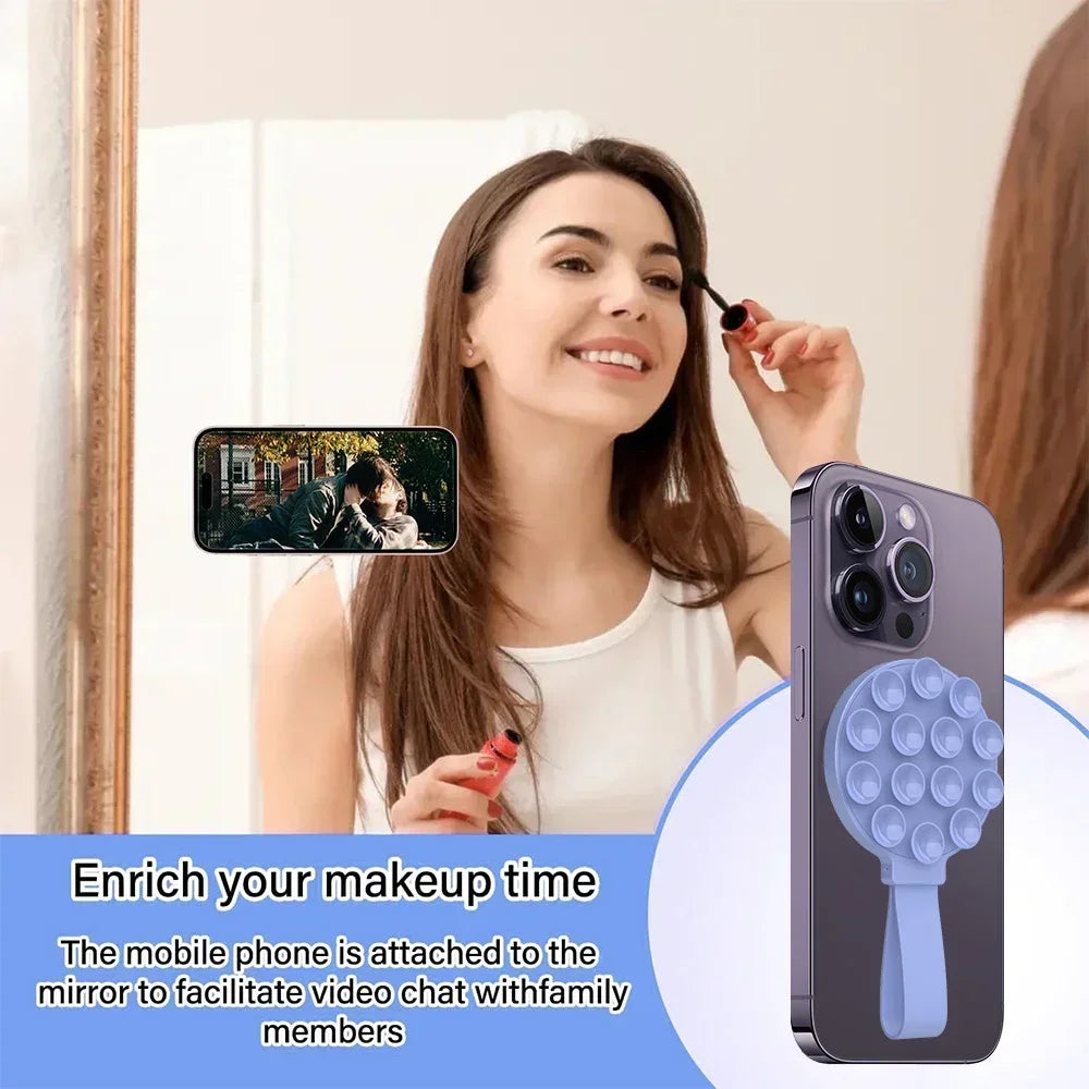 Multi-Functional Magnetic Phone Holder – Silicone Suction Cup Stand for MagSafe iPhone 16-12, Portable Mount