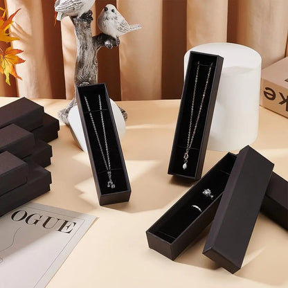 Black Square Jewelry Gift Box Organizer — Display & Packaging for Rings, Earrings, Necklaces, Bracelets, Brooches