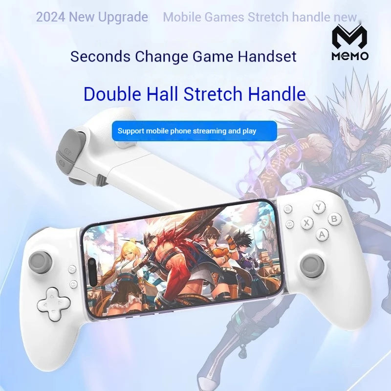 Memo S3 Gamepad Type-C Mobile Controller – Hall Effect Stretch Handle, Joystick for Android, PS Cloud Gaming, Customizable