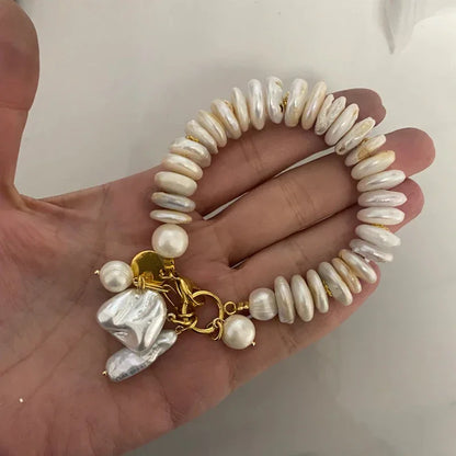 Luxury Pearl Necklace for Women - Adjustable Square Chunky Resin Statement Jewelry