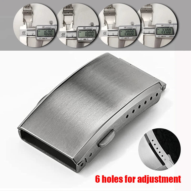 Watchdives Stainless Steel Watch Clasp – 16mm/18mm/20mm/22mm Folding Safety Milled Deployant Replacement Buckle