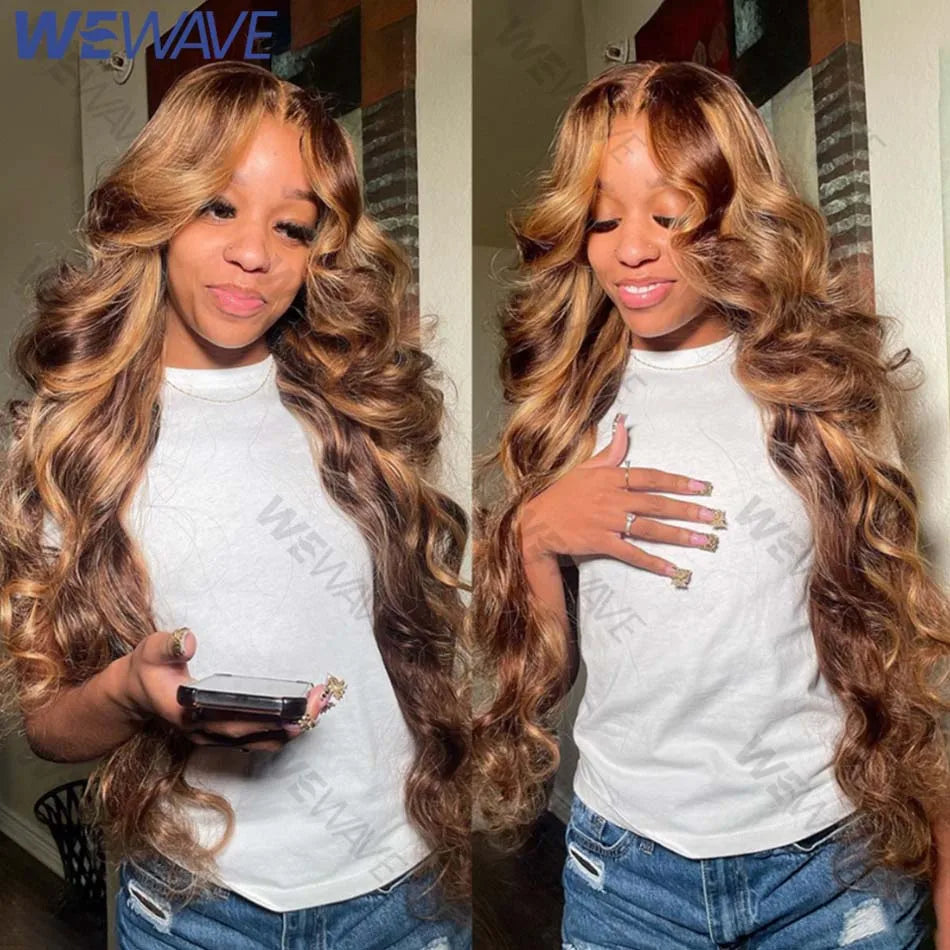 Highlight Blonde Body Wave Wig – 13x6 HD Lace Frontal, Human Hair 13x4 Lace Front Wig