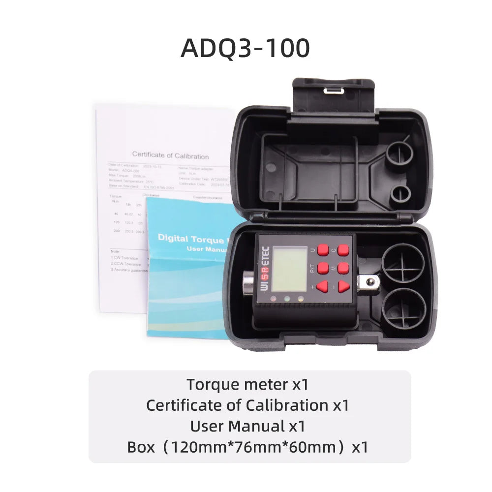 Digital Torque Wrench Meter 0.1-340 N·m Adjustable Electronic Torque Meter Adapter for Professional Repairs