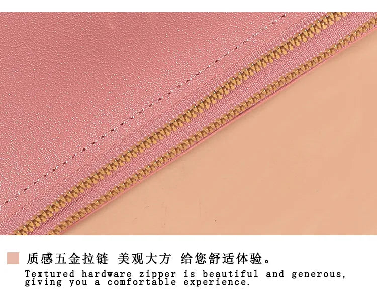 Long Women’s PU Leather Wallet – Double Zipper Tassel Clutch with Coin Purse & Card Holder