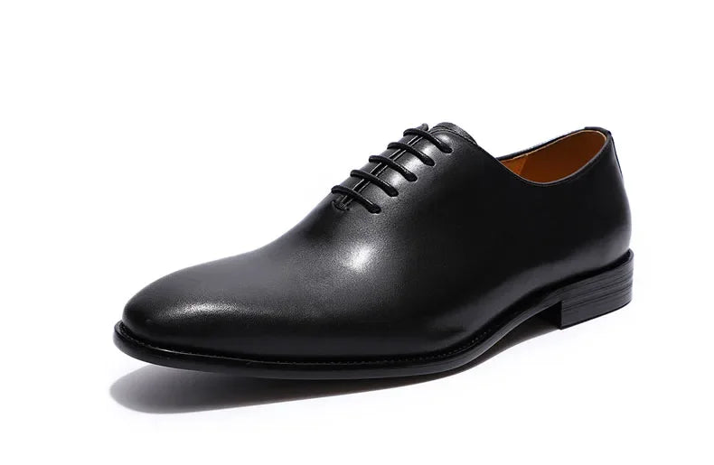 Designer Genuine Leather Men’s Wholecut Oxford Shoes – Luxury Black & Brown Dress Shoes for Business & Formal Wear