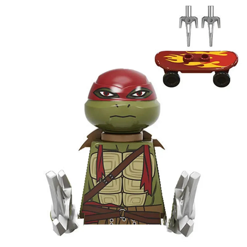 KDL831 Mini Action Figure Building Blocks – Leo, Raph & Don Weapons Movie Bricks MOC DIY Toys for Kids