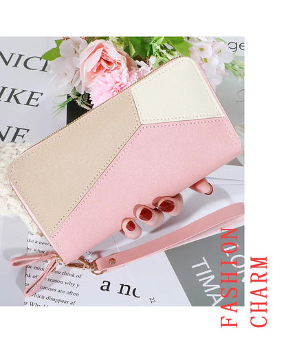 Long Women’s PU Leather Wallet – Double Zipper Tassel Clutch with Coin Purse & Card Holder