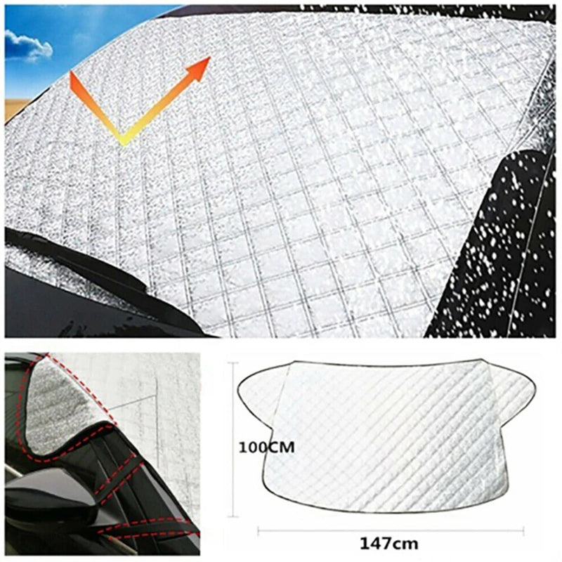 Universal 150cm x 70cm Car Windshield Cover - Auto Sunshade and Snow/Ice Protector for All Seasons