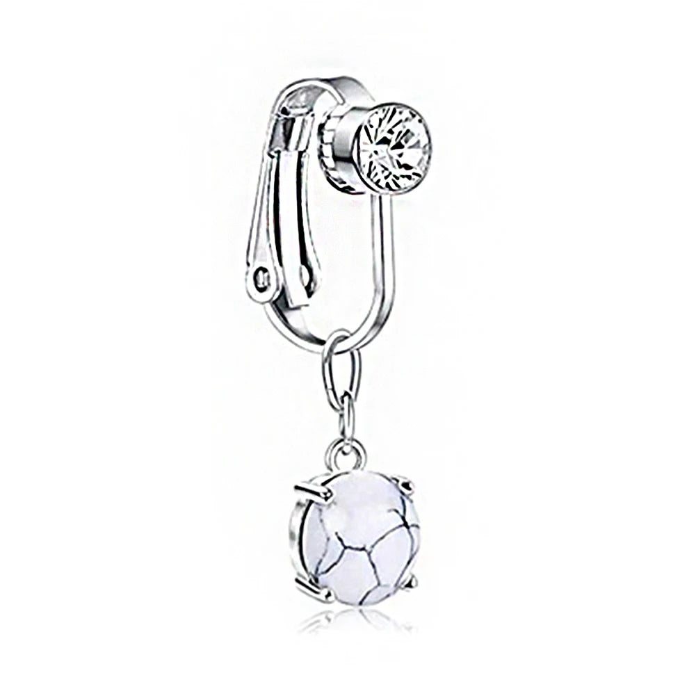 Faux Snake Belly Ring – Fake Clip-On Umbilical Navel Piercing, Belly Button & Cartilage Body Jewelry