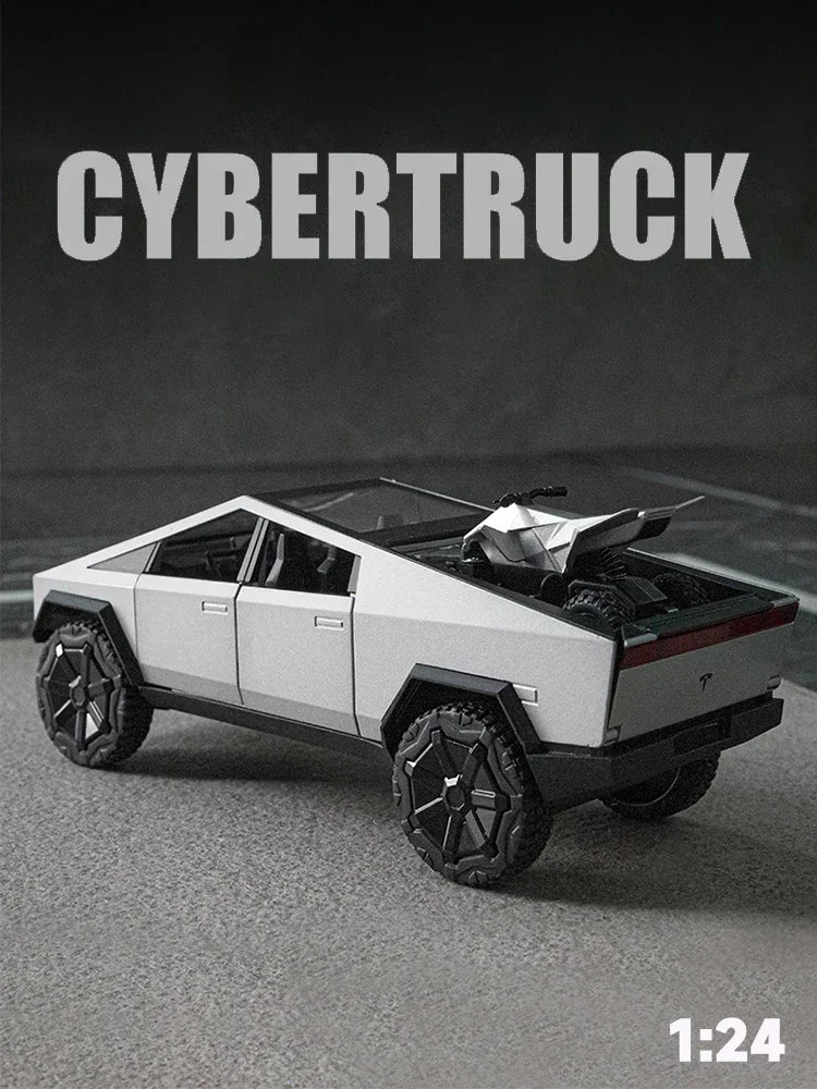 1:24 Alloy Diecast Mini Pickup Truck Model – Tesla Cybertruck Metal Toy for Boys, Kids’ Birthday & Collectible Gift